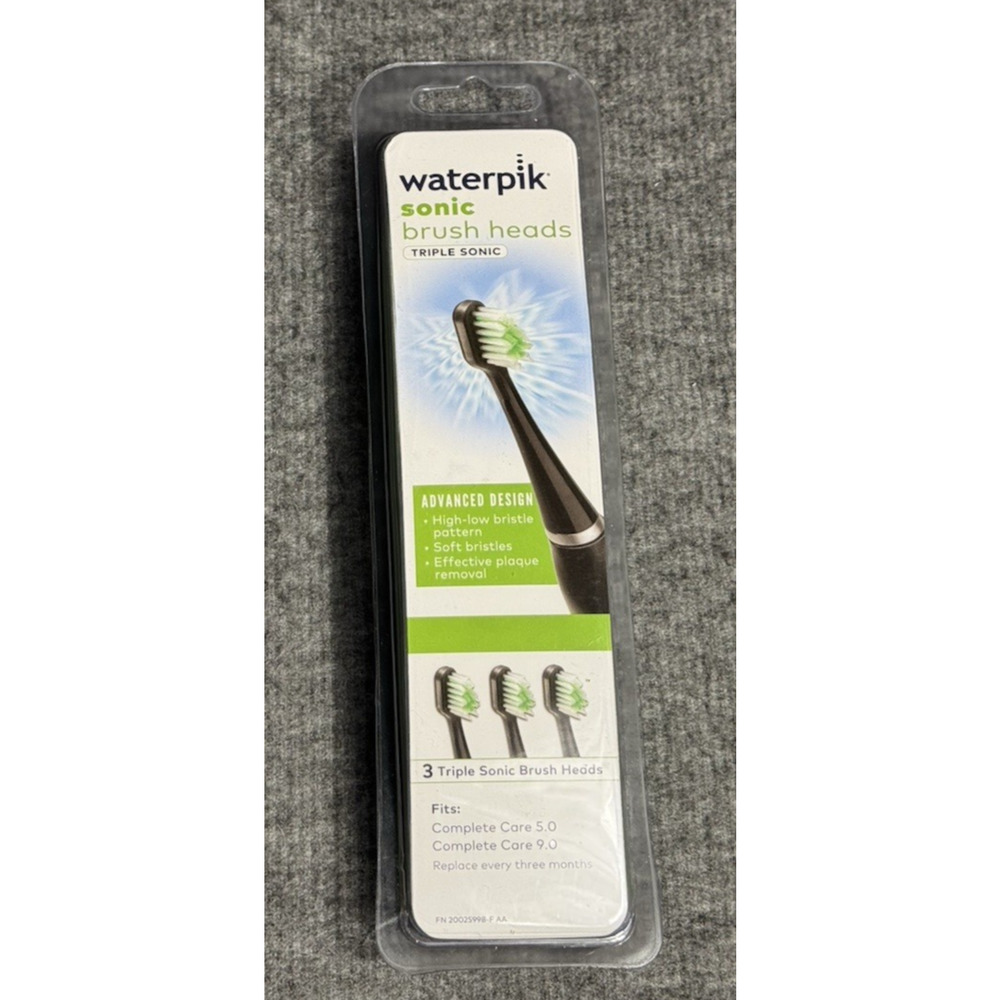 Waterpik Triple Sonic Brush Heads Replacements Black (STRB-3WB) 3 Piece - Sealed